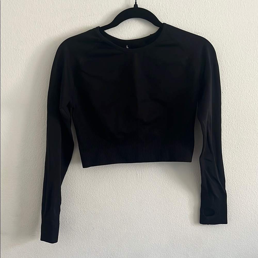Cropped long sleeve work out top